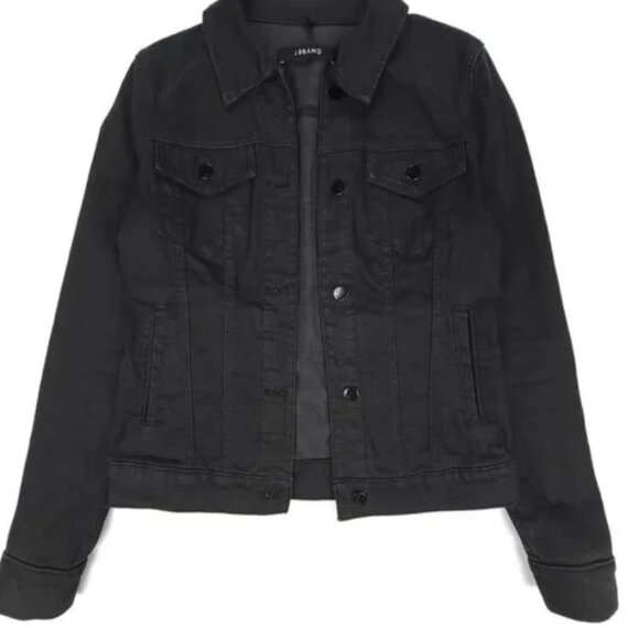 J BRAND Button Down Black Denim Jacket - size M - Picture 1 of 4